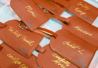 Leather engraving in an exhibit